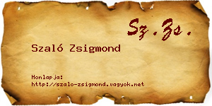 Szaló Zsigmond névjegykártya